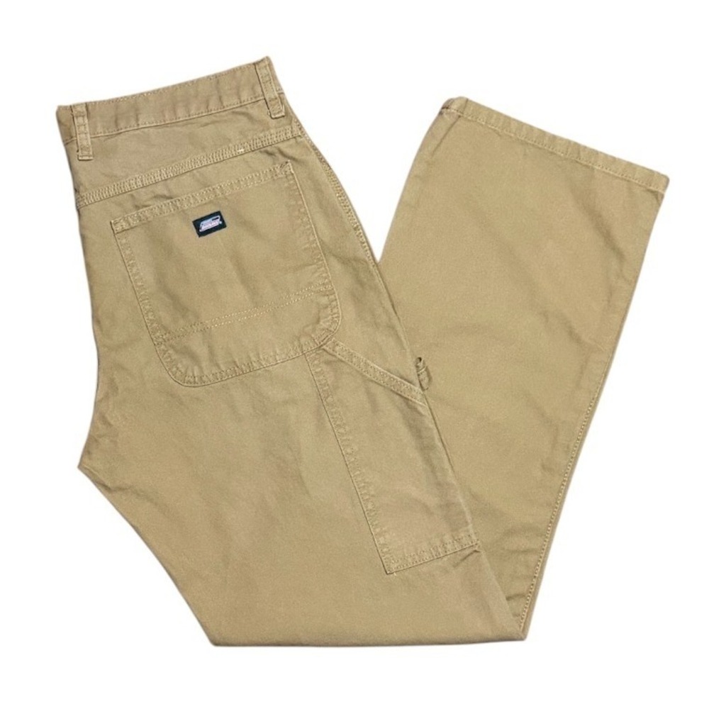 Dickies Mens Tan Carpenter Pants Duck Canvas Workwear Skater Straight Leg 34x32